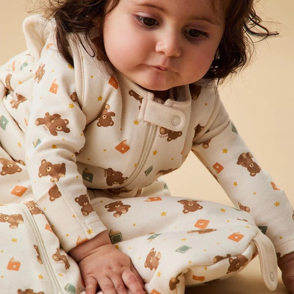 MORI Teddy Bear Organic Bamboo Sleep Bag‎ Wearable Blanket Unisex 2-4Y Cream